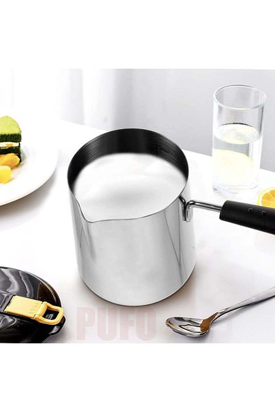 PUFO Fierbător gradat pentru cafea, din oțel inoxidabil, cu mâner, 600 ml