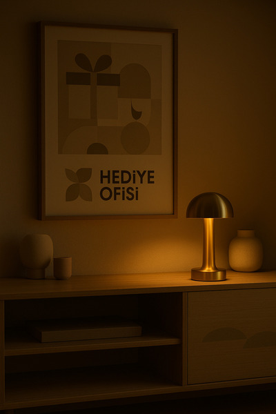 hediyeofisi Masa Lambası Dokunmatik 3 Renk Lüx Metal Masa Lambası