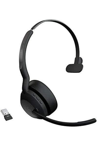 Jabra Evolve2 55 - Wireless Air Comfort Mono Headset with Noise Canceling Microphones - MS Teams Cer