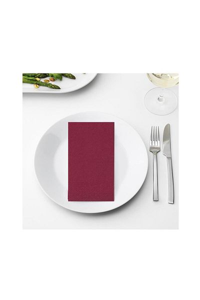 Omnisoft 40x40 Cm 1/8 Notebook Folding Service Napkin 50 Pieces Claret Red