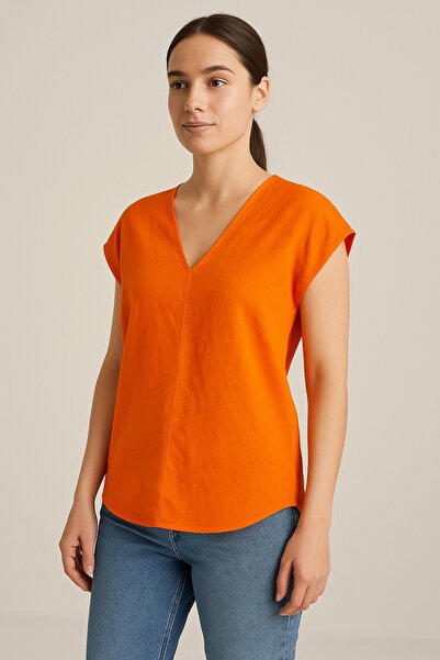 ayriss V Yaka Sıfır Kol Trend Bluz