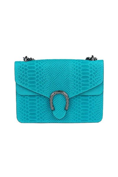 Toro Nero Women's handbag made of natural turquoise leather Dalia big