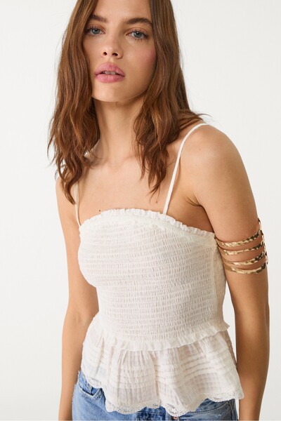 Stradivarius Strappy top with ruffles