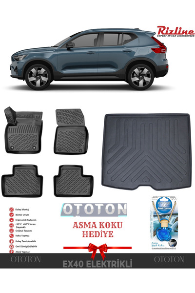 Rizline Volvo EX40 2024 Sonrası Elektrikli Bagaj Havuzu ve 3D Havuzlu Paspas ...