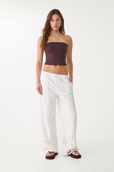 Stradivarius Embroidered patchwork trousers