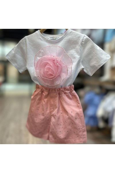 KOKOŞ BEBEK Tricou Floral Detaliat Pantaloni scurți costum