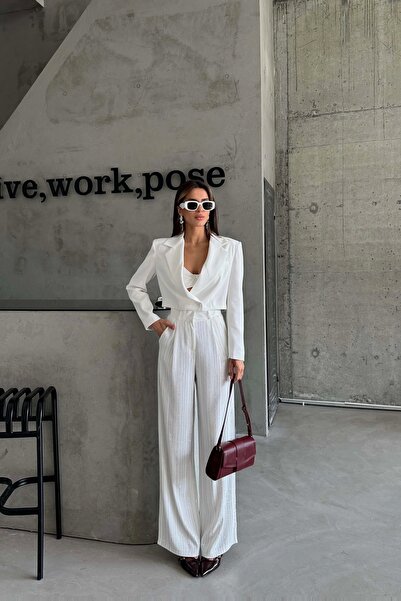 Eka Γυναικείο παντελόνι με λεπτομέρεια από λευκή πέτρα 1017-1562