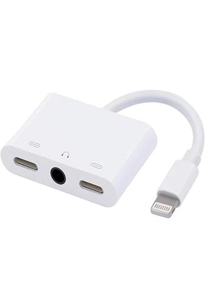 Generic Lightning to Headphone Jack 3.5 mm Adapter 3-in-1 Splitter for iPhone/iPad/iPod