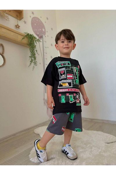 KOKOŞ BEBEK Minecrft Summer Suit with Shorts