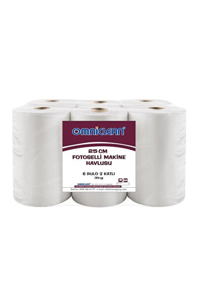 Omniclean منشفة ورقية بدون لمس مقاس 25 سم، 6 لفات