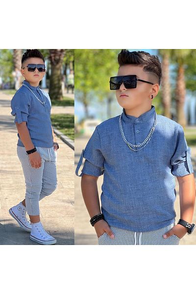 KOKOŞ BEBEK Linen Judge Collar Shirt Suit