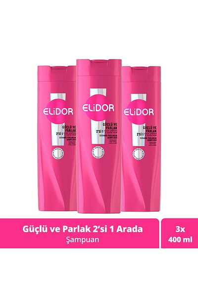 Elidor Shampoo and Conditioner Strong and Shiny 400 ml X3