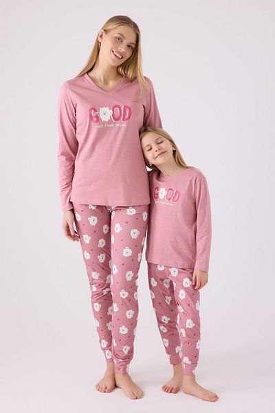Arnetta Pink Mother Daughter Pajamas Set, (Different Price for Each Age Group)