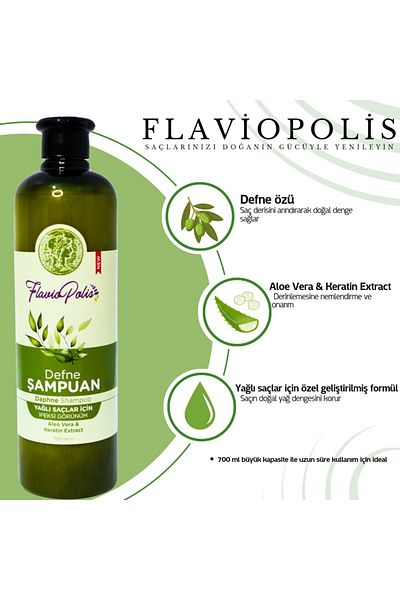 FLAVİOPOLİS Flaviopolis 700ml Laurel Oil Care Shampoo for Hair