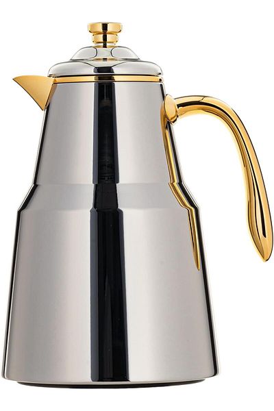 ALSAIF Coffee And Tea Vaccum Flask In Nickel/gold / Leak-proof And Keeps Drinks Hot 1 Liter