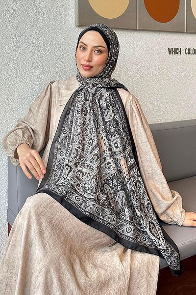 lamelif Retro Pattern Soft Shawl Ecru