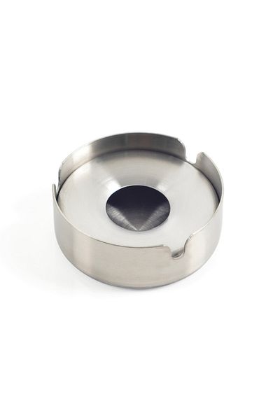 Omnisoft Scoked Small Ashtray Ash Tray with Lid Round Stainless Steel