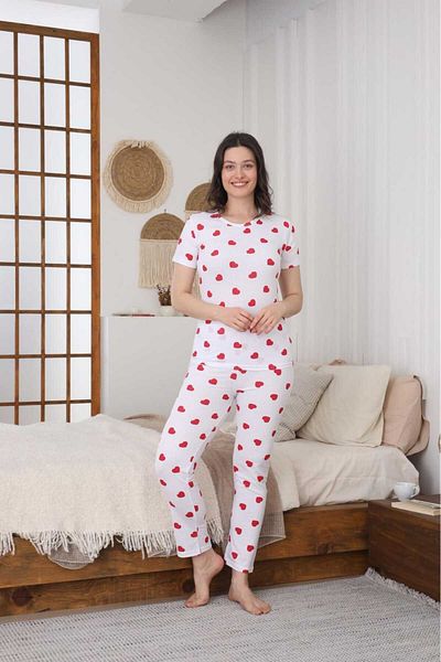 LİLA İÇ GİYİM Suprem Women's Short Sleeve Pjama Suit