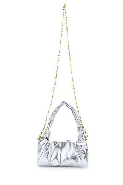 minebag Long Chain Strap Baguette Women's Crossbody Bag Sins Silver