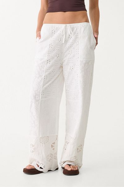 Stradivarius Embroidered patchwork trousers