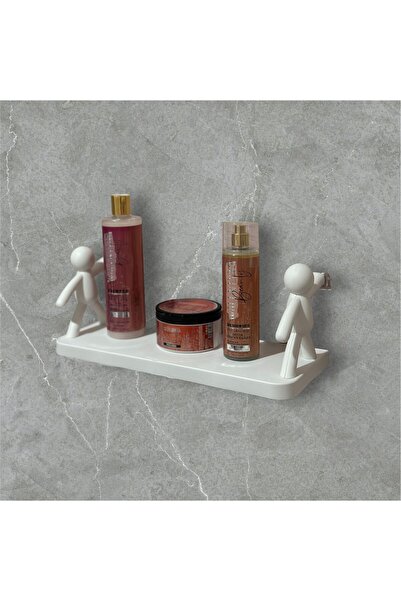 pure age 1 Adet Beyaz Kendinden Yapışkanlı Craft Banyo Rafı Tarz Baharatlık R...