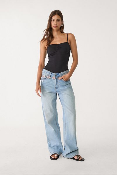 Stradivarius Strappy bodysuit with gathers