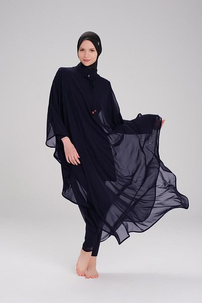 Haşema Navy Blue Long Pareo 4093