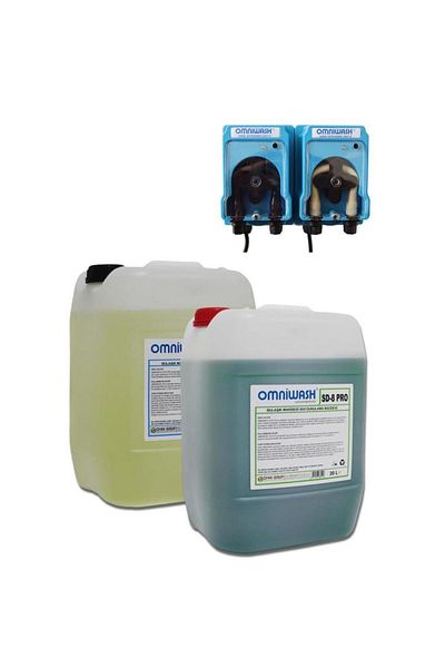 Omniwash Industrial Dishwasher Dosing Pump and Detergent Set