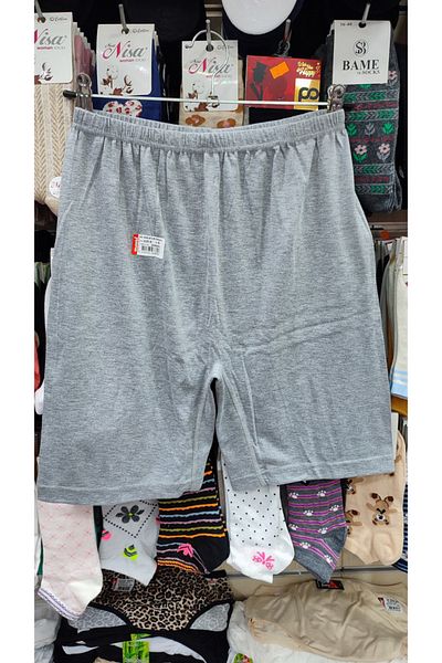 Reyhanlar Women's 3 Pack 100% Cotton Combed Rib Fabric Fold Long Short Leggings Panties Gray