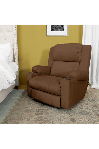 BACK COMFORT CloudRest | Velvet Classic Cinematic Recliner Chair with Cups Holder