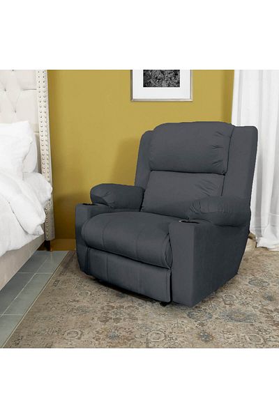BACK COMFORT CloudRest | Velvet Classic Cinematic Recliner Chair with Cups Holder
