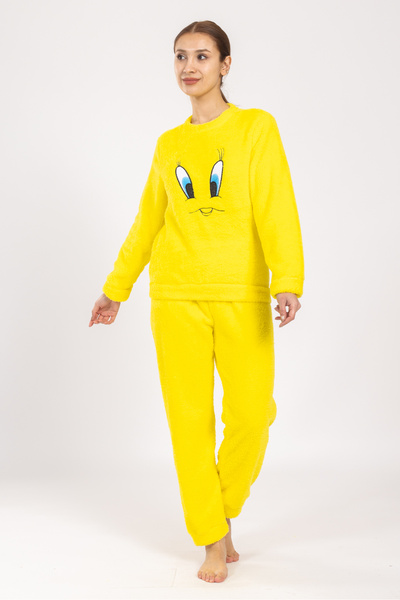 WAYNAP Kadın Kışlık Peluş Pijama Takımı Tweety Takım Tampap 8170