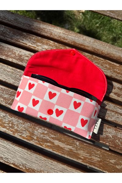 Yare Atelier Sunglasses Case, Patterned Sun, Prescription Glasses Carrying Case Snap Cover Design