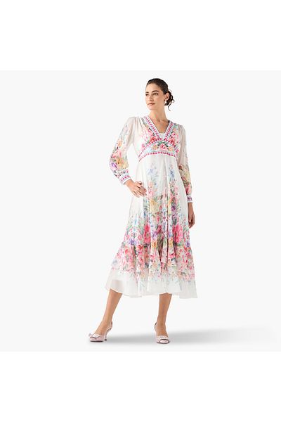 2Xtremz Floral Print V-neck Dress