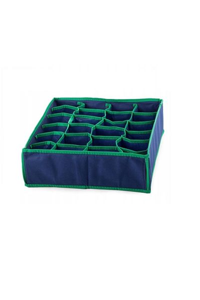 OEM Drawer organizer with 24 compartments, 32 x 32 cm, x 10 cm, green/blue