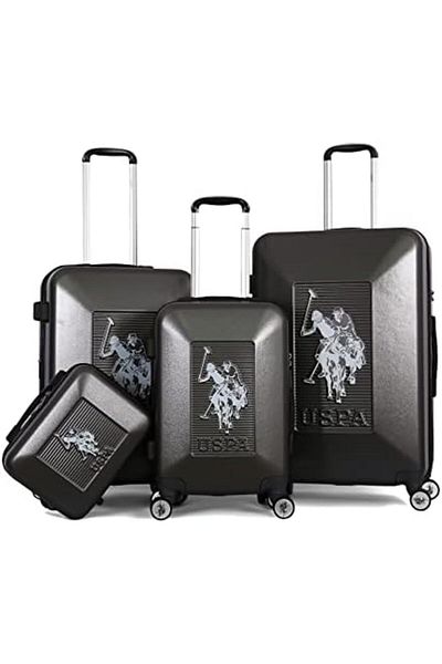 U.S. Polo Assn. U.S. POLO ASSN. Trolley Bag 4 Pcs, Grey, TSA Lock, L 28/M 24/S 20