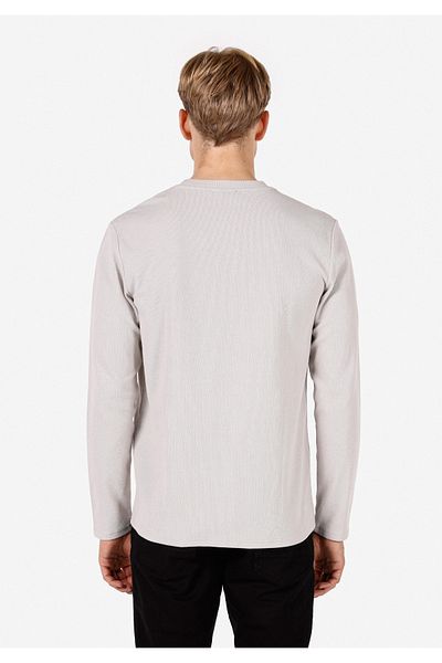 Colin's Regular Fit Round Neck Solid Men's Stone Long Sleeve T-Shirt