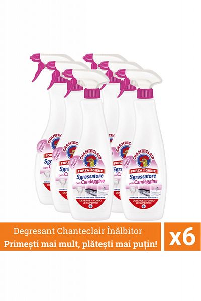 chante clair Promo balení 6 kusů univerzálního odmašťovače Chanteclair s bělidlem, Candeggina a chlorem, sprej, 600 ml
