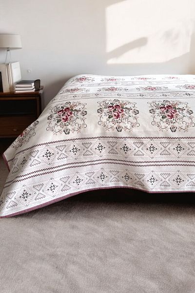 Alla Turca Double Cross Stitch Patterned Pique – Dusty Rose |   200X240 cm |   100% Cotton