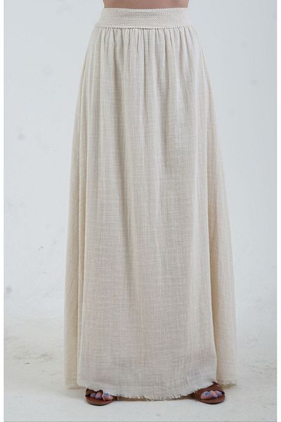 Zelish My Sister Beige maxi skirt with elastic waist detail
