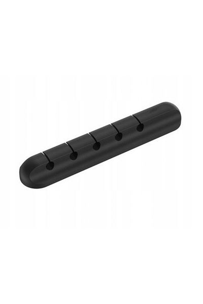 OEM Organizator cabluri cu 5 fante, autoadeziv, 9.5 cm, negru