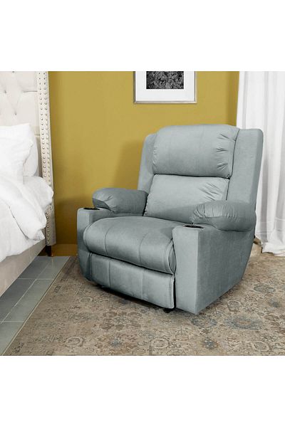 BACK COMFORT CloudRest | Velvet Classic Cinematic Recliner Chair with Cups Holder