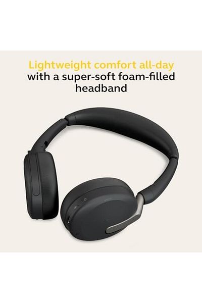 Jabra Evolve2 65 Flex - Wireless Stereo Headset with Bluetooth, Noise-Cancelling Jabra ClearVoice Te