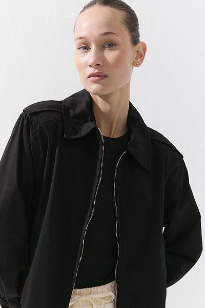 Hooopstore Κοντό μαύρο μπουφάν Gabardine