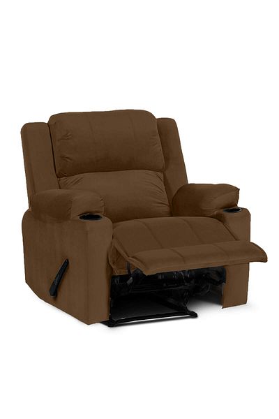 BACK COMFORT CloudRest | Velvet Classic Cinematic Recliner Chair with Cups Holder