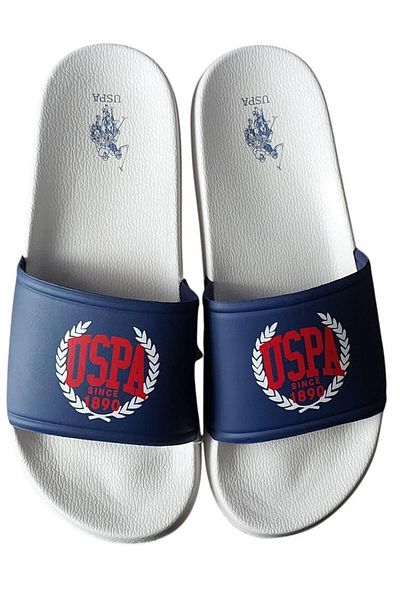 U.S. Polo Assn. U.S.Polo Assn Shield Glb 4Fx White Navy Blue Daily Sports Beach Slippers