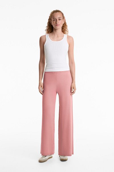 Oysho Straight-leg knit trousers