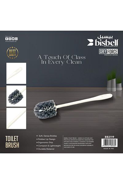 Bisbell Grey Force Premium Toilet Brush, Soft Dense Bristles,BB2119