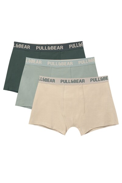 Pull & Bear Pull&Bear logolu 3’lü boxer paketi