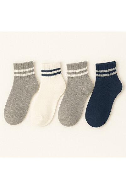 Black Arden Socks 4 Çift Unisex Kolej Model Okul Çorabı Bt-0627